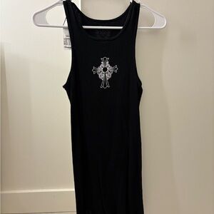 Chrome Hearts Black Ribbed Top